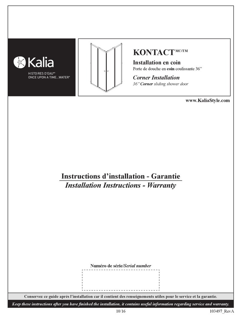 Kalia KONTACT Series Installation instructions / warranty Kalia KONTACT Series Installation instructions / warranty