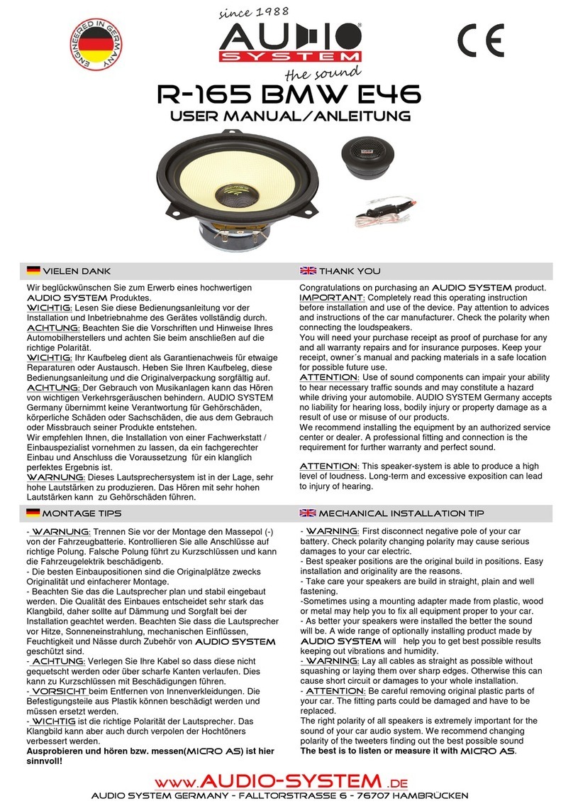 Audiosystem R-165 User manual