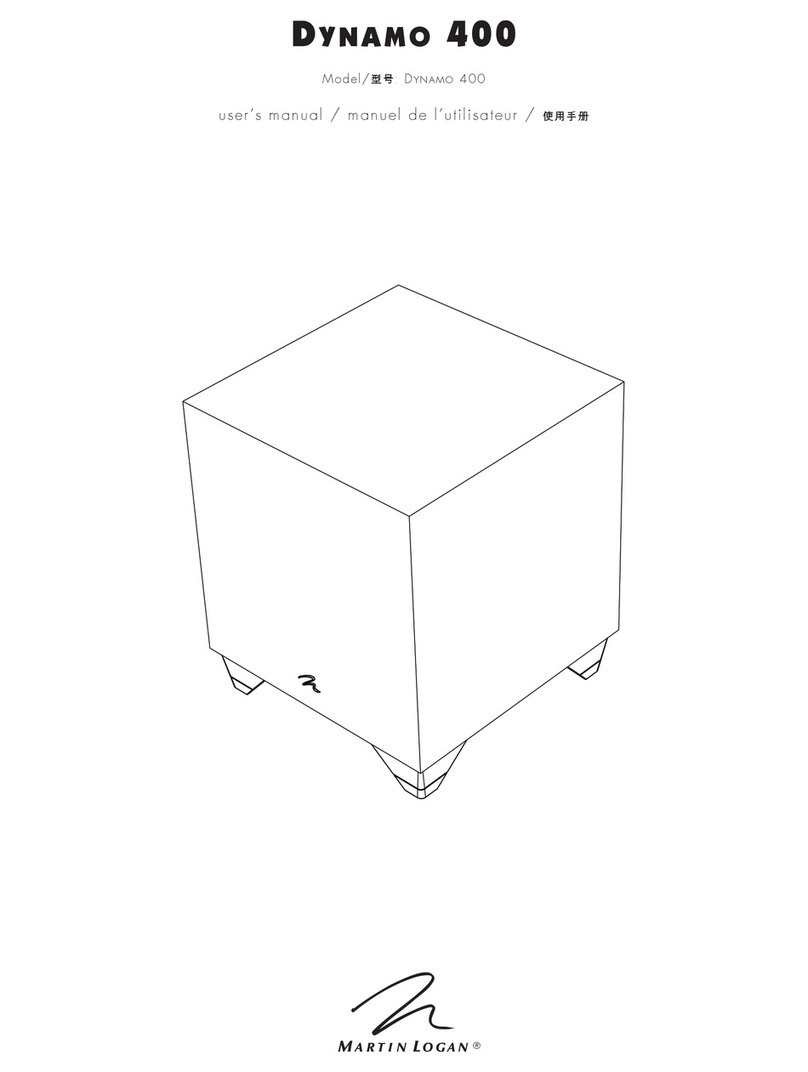 MartinLogan Dynamo 400 User manual