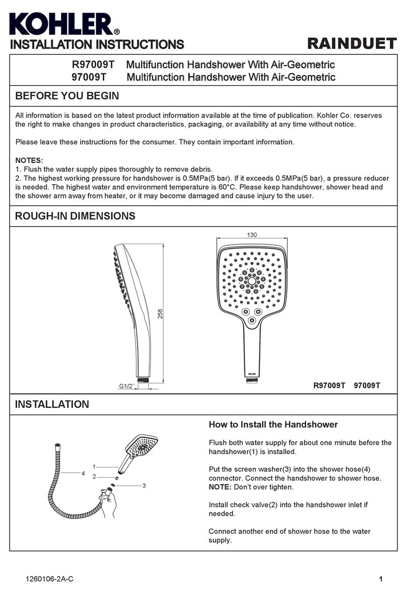 Kohler Rainduet R97009T User manual