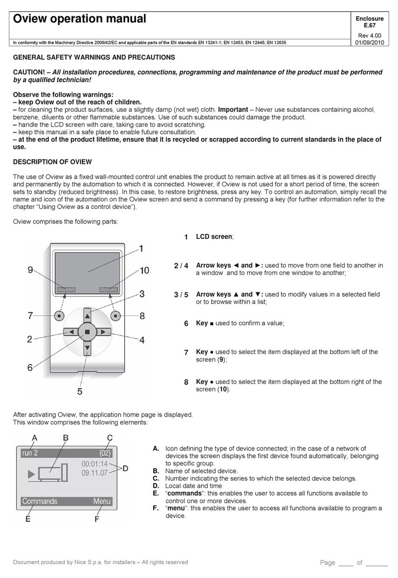 Nice Oview Operation manual