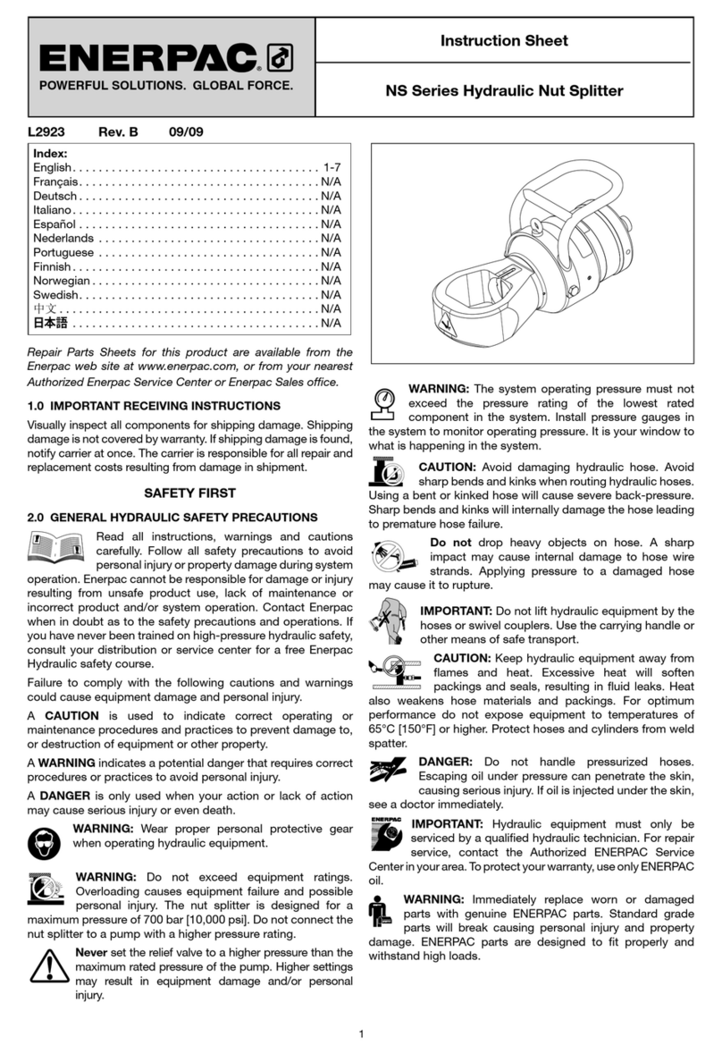 Enerpac NS Series instruction sheet