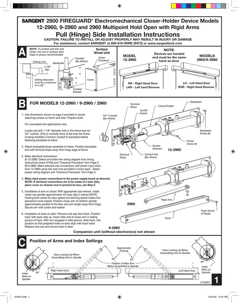 Sargent Fireguard 2900 Series installation instructions