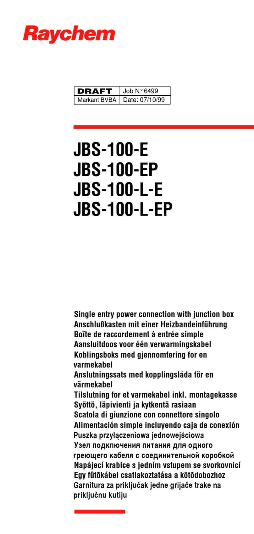 Raychem JBS-100-EP User manual