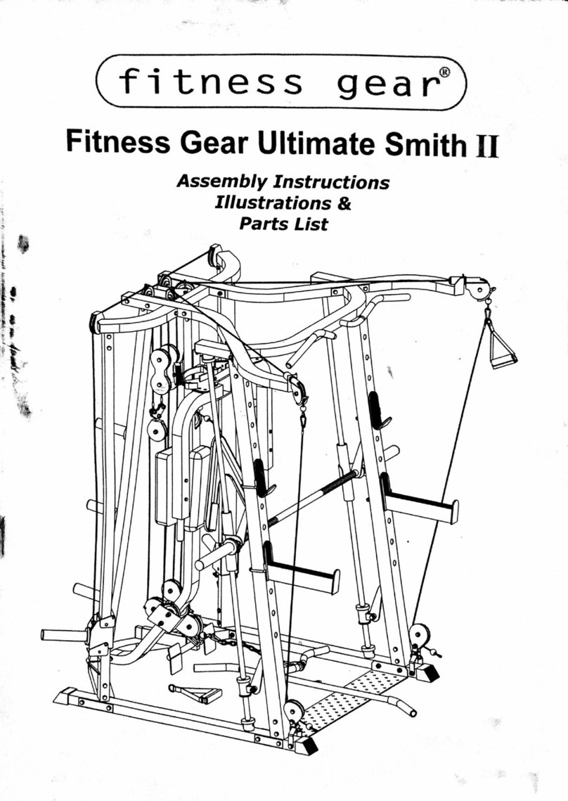 fitness gear Ultimate Smith II Assembly instructions, illustrations & parts list