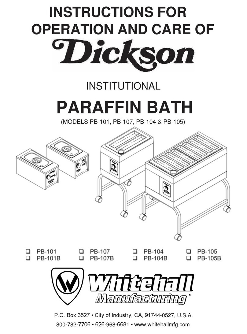 Whitehall Dickson PB-101 INSTRUCTIONS FOR OPERATION AND CARE OF