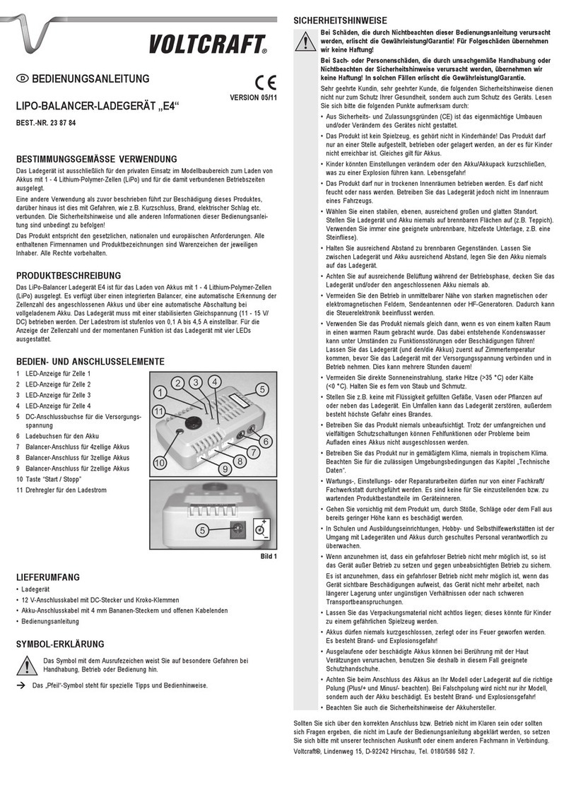 VOLTCRAFT LiPo-Balancer E4 operating instructions VOLTCRAFT LiPo-Balancer E4 operating instructions