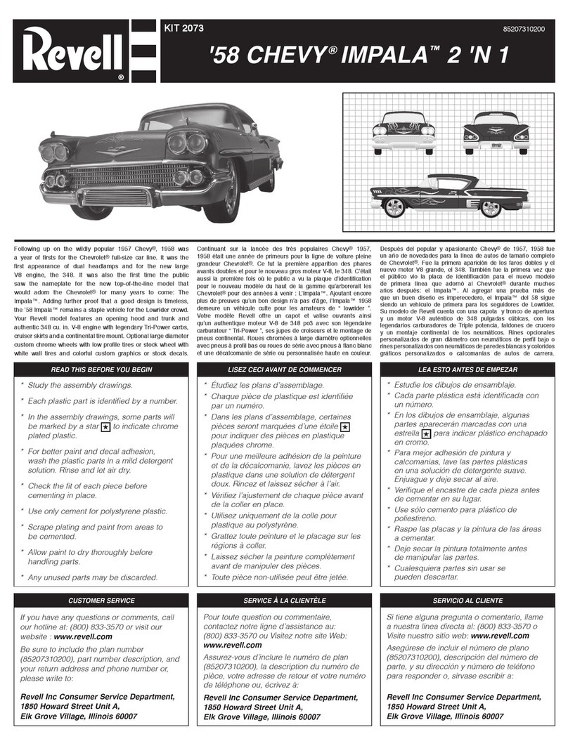 REVELL 58 CHEVY IMPALA 2 'N 1 User manual