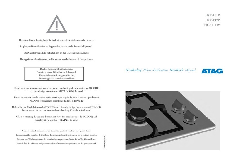 Atag HG6111P User manual Atag HG6111P User manual