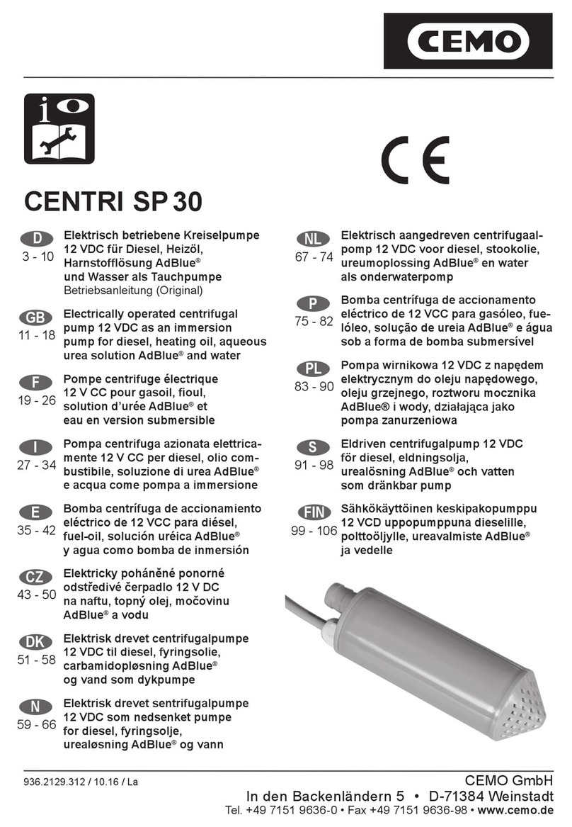 CEMO CENTRI SP30 operating instructions