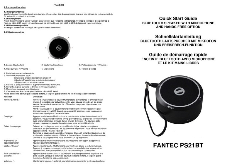 Fantec PS21BT quick start guide
