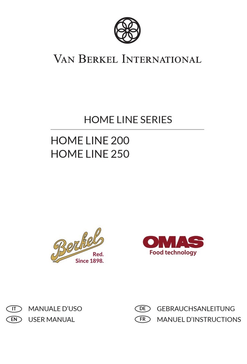 Van Berkel International HOME LINE 200 user manual