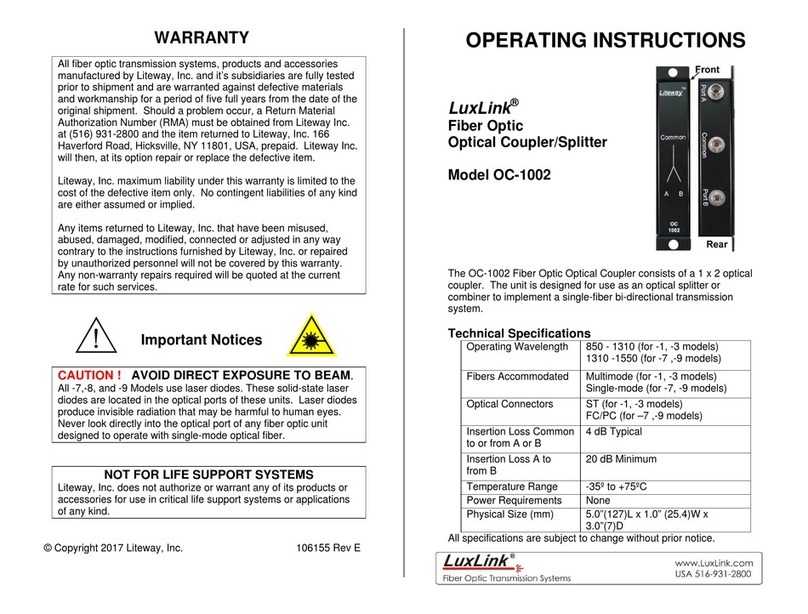 LITEWAY LuxLink OC-1002 operating instructions