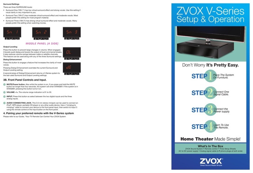 Zvox Audio V-Series Manual instruction