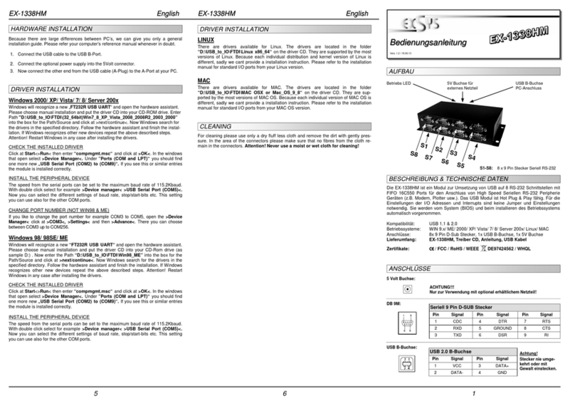 Exsys EX-1338HM user manual