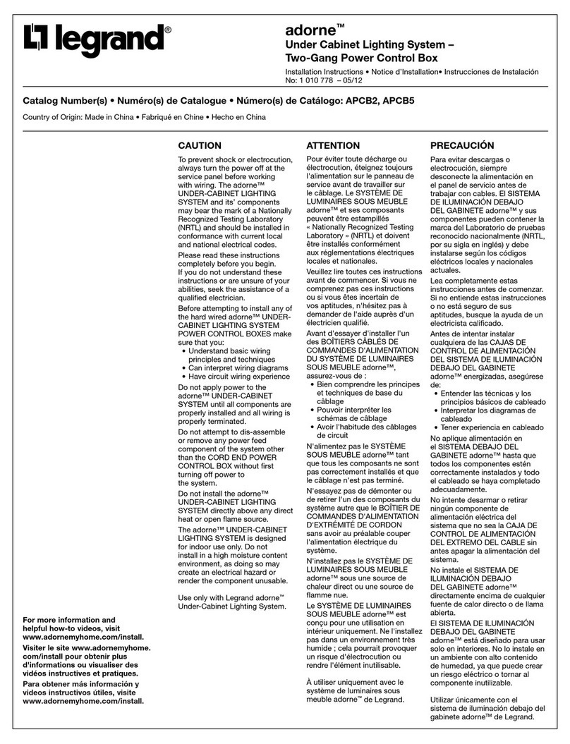 LEGRAND adorne APCB2 User manual