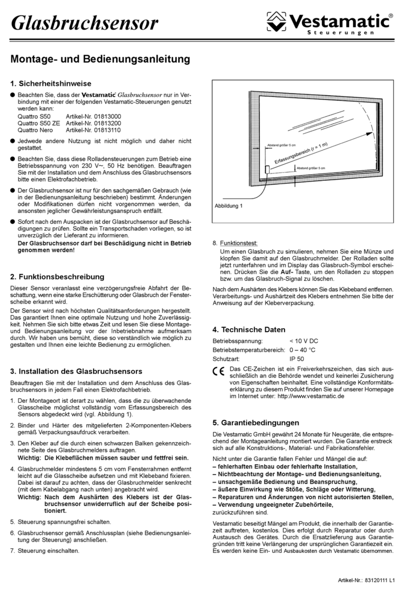 Vestamatic Quattro S50 Installation and operating instructions Vestamatic Quattro S50 Installation and operating instructions