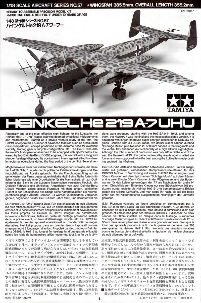 Tamiya HEINKEL He 291 A-7 UHU User manual