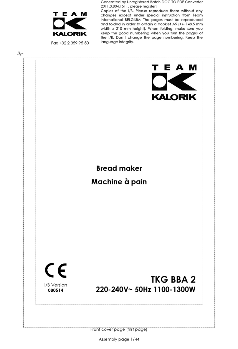 Team Kalorik TKG BBA 2 operating instructions
