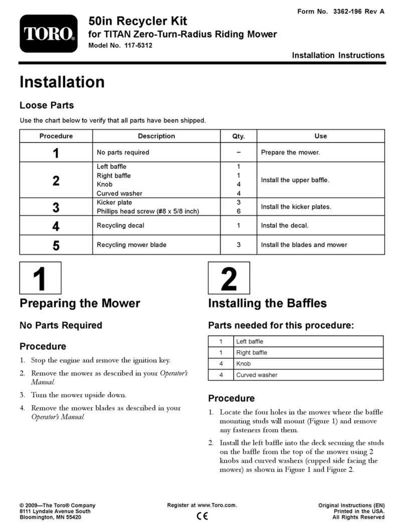 Toro 117-5312 installation instructions