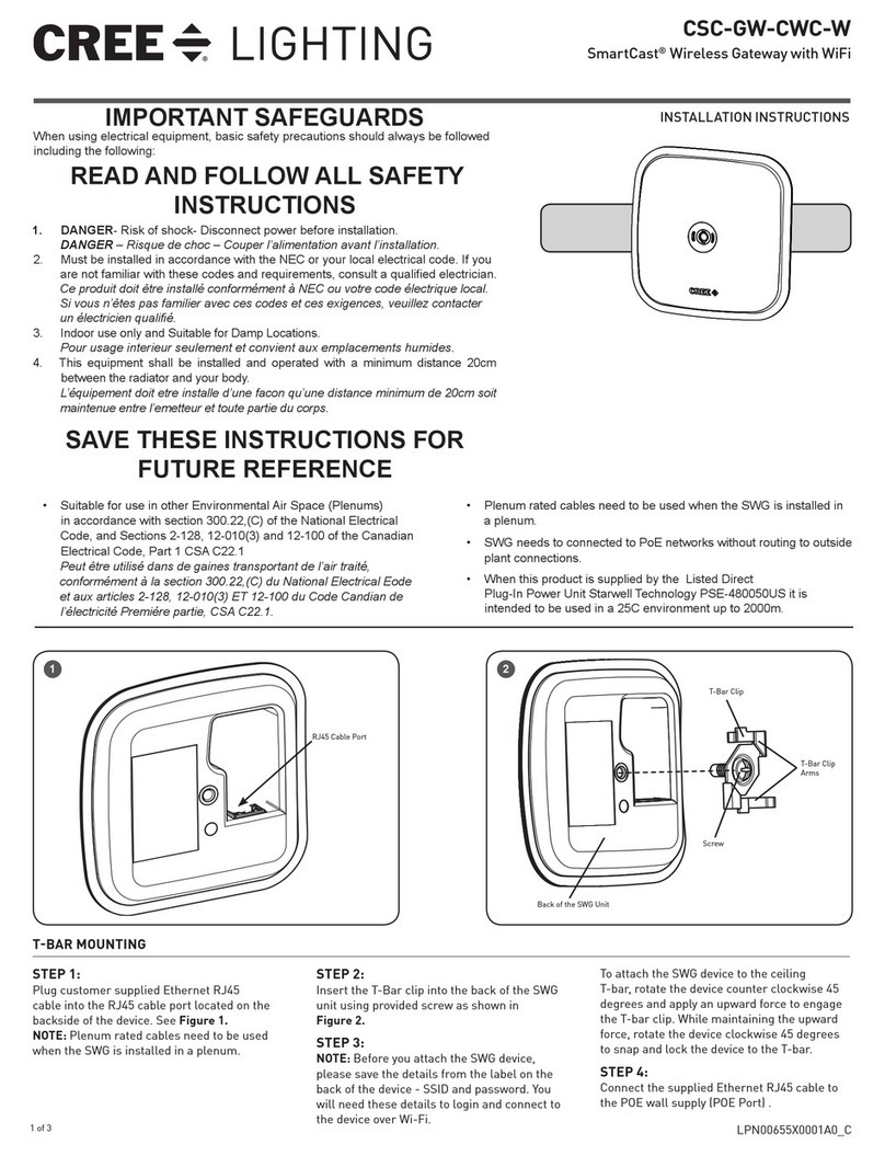 CREE LIGHTING SmartCast CSC-GW-CWC-W manual
