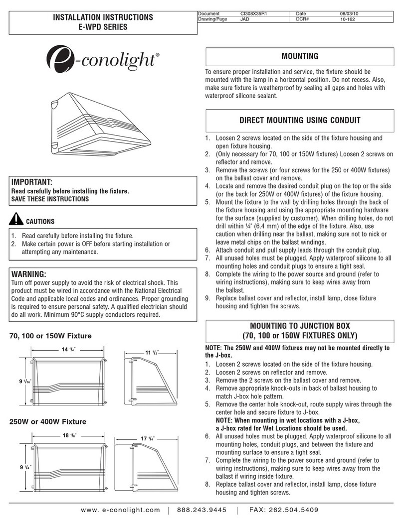 e-conolight E-WPD Series installation instructions