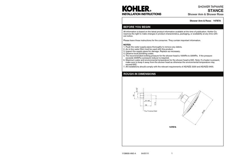 Kohler Stance 14787A installation instructions Kohler Stance 14787A installation instructions