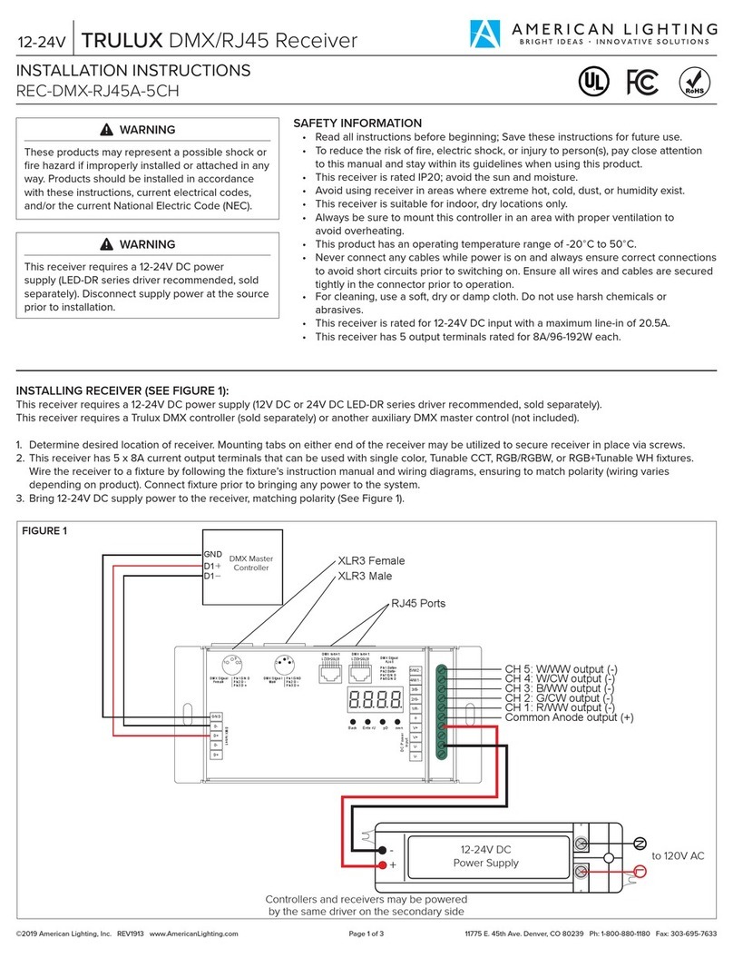 American Lighting TRULUX REC-DMX-RJ45A-5CH installation instructions