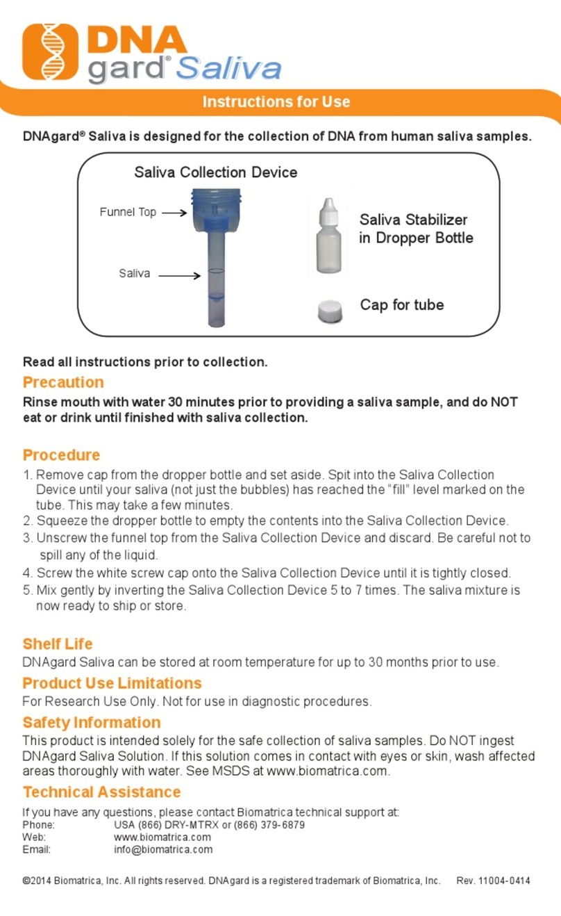 DNA DNAgard Saliva Instructions for use