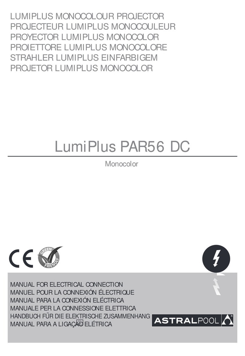 Astral Pool LumiPlus PAR56 DC Instruction Manual for Electrical Connection
