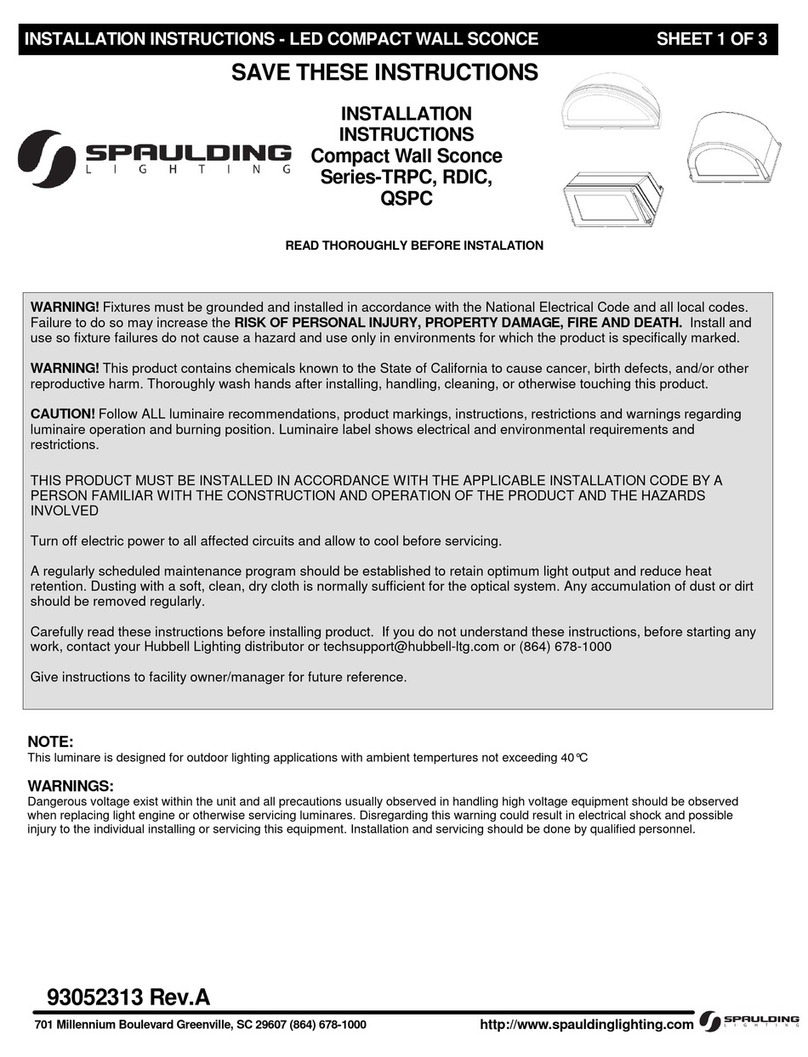 Spaulding Lighting RDIC Series installation instructions Spaulding Lighting RDIC Series installation instructions