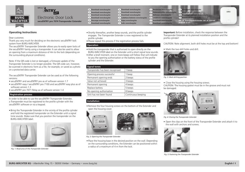 Burg Wächter secuENTRY pro 7074 operating instructions