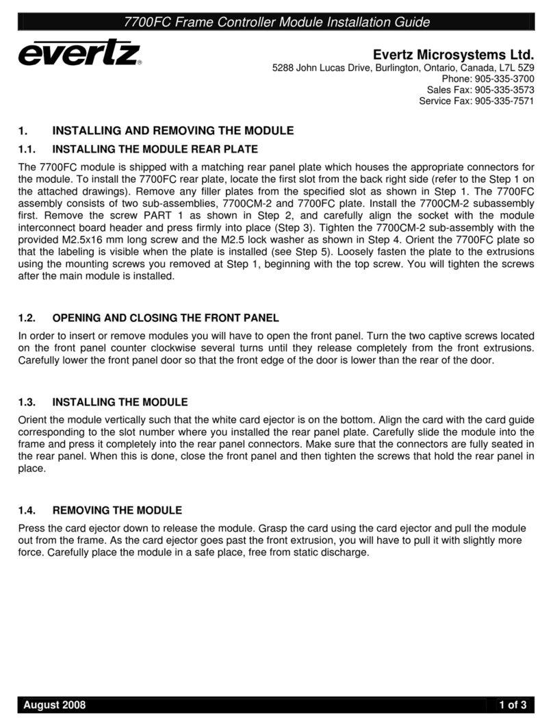 evertz 7700FC User manual