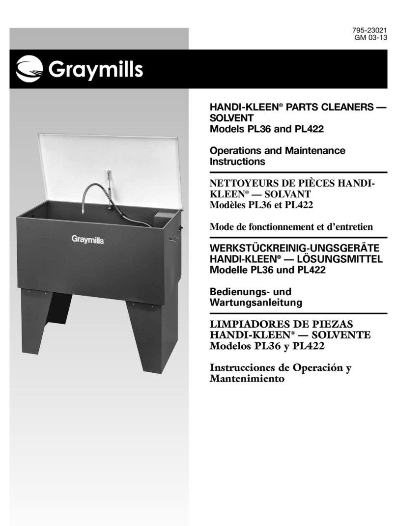Graymills HANDI-KLEEN PL36 Operation and maintenance instructions