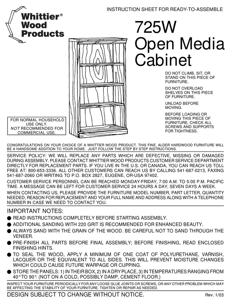 Whittier Wood 725W User manual