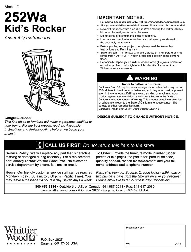 Whittier Wood Furniture 225Wa Assembly instructions Whittier Wood Furniture 225Wa Assembly instructions
