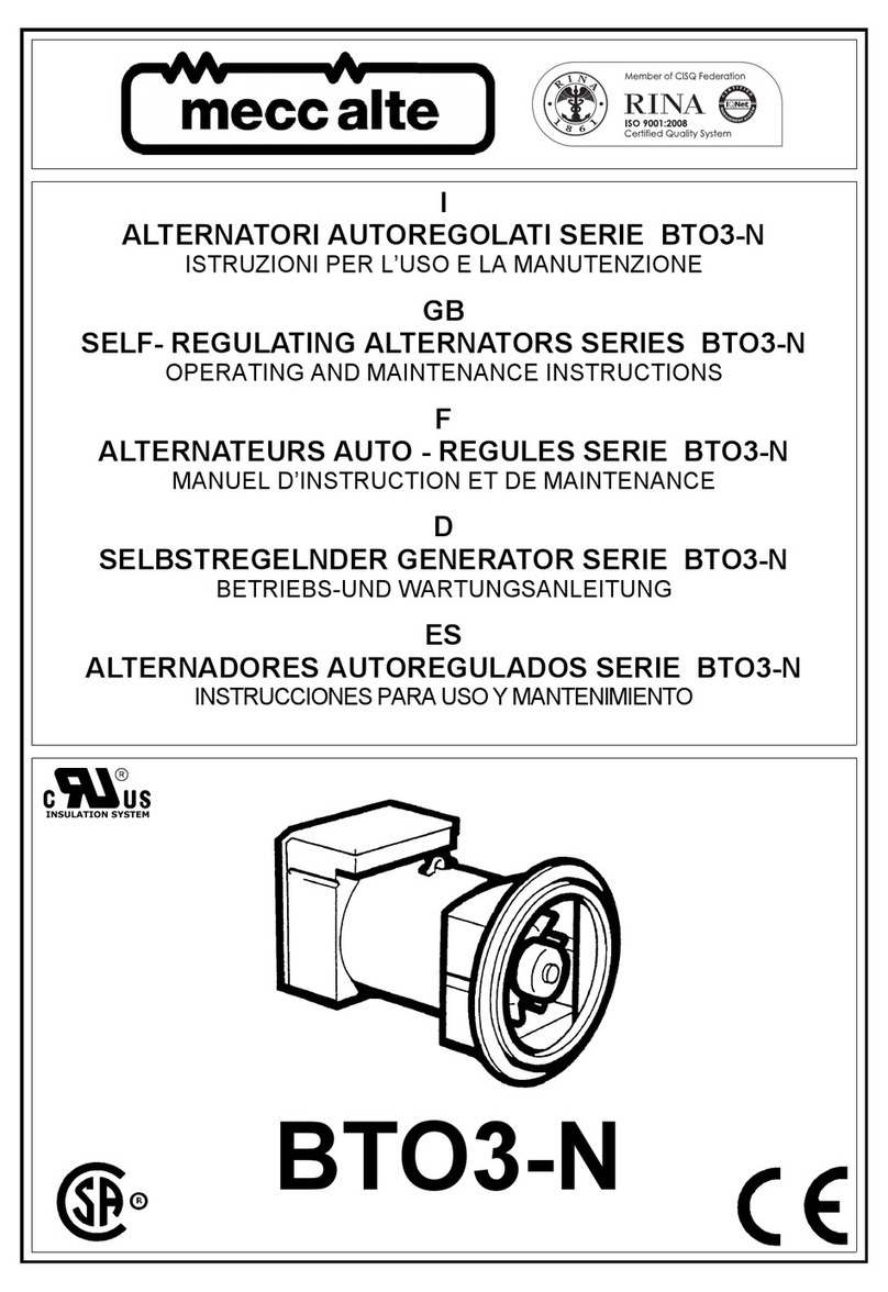 Mecc Alte BTO3-N Series Operating and maintenance instructions