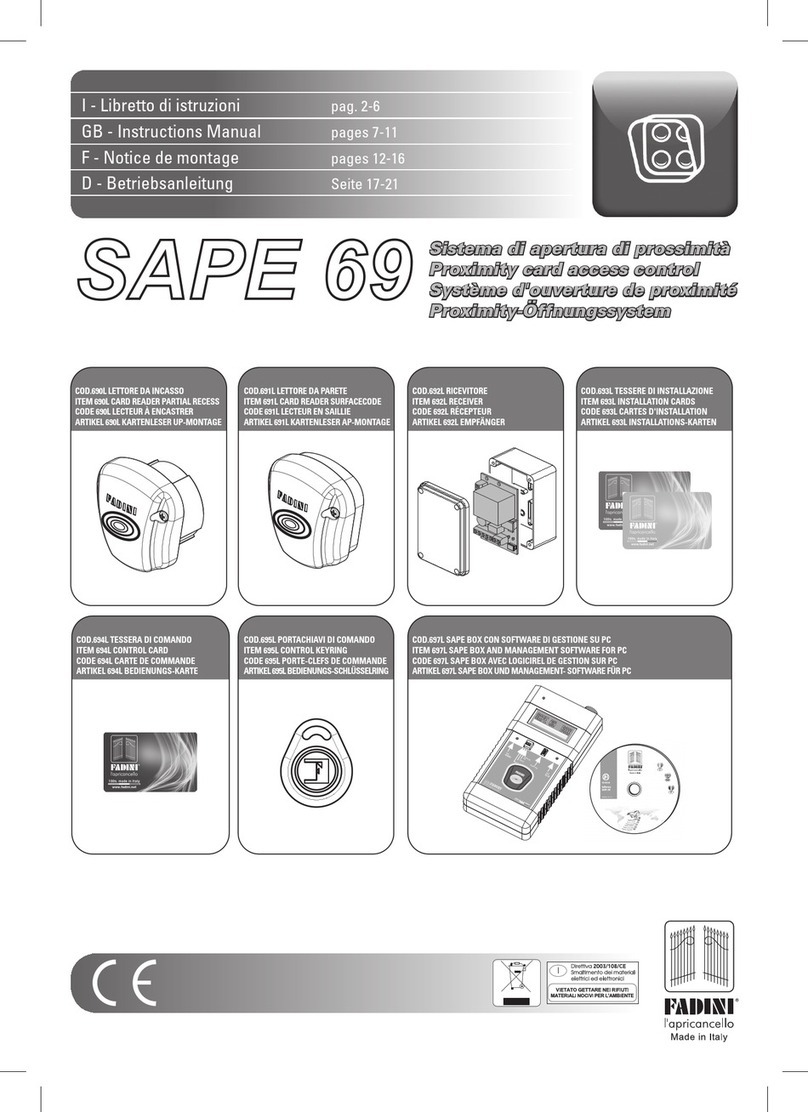 fadini SAPE 69 instruction manual