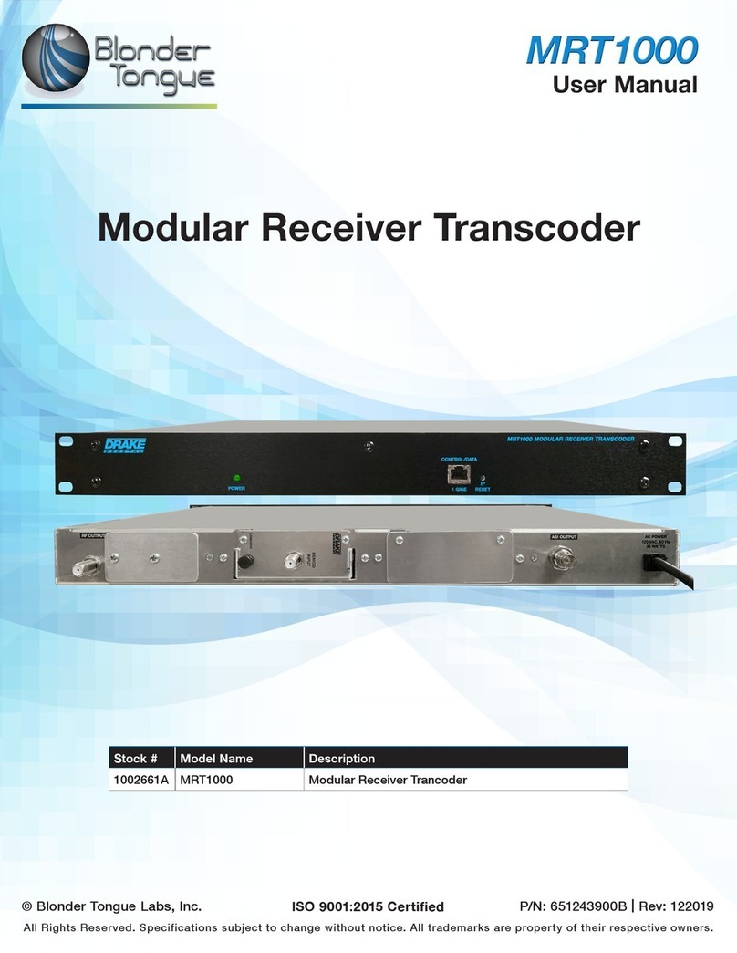 Blonder tongue MRT1000 User manual