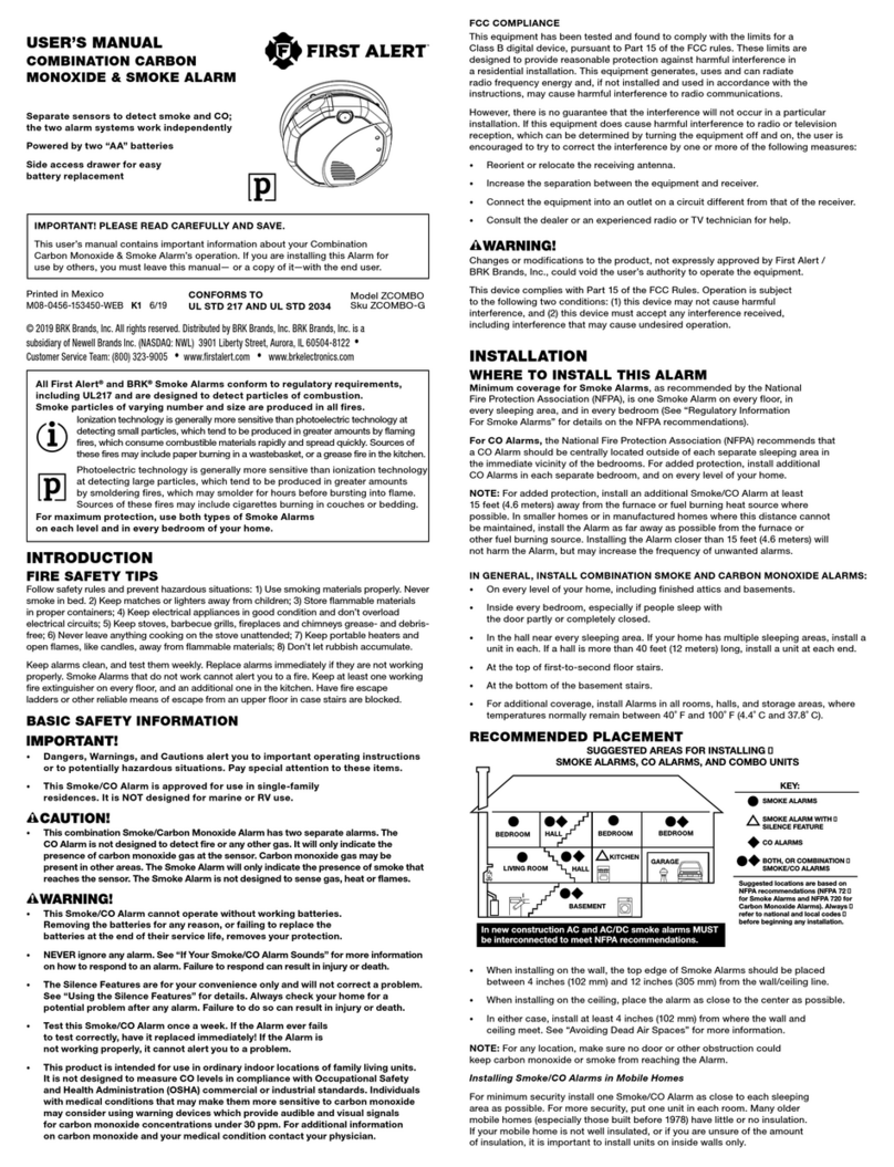 First Alert ZCOMBO-G user manual