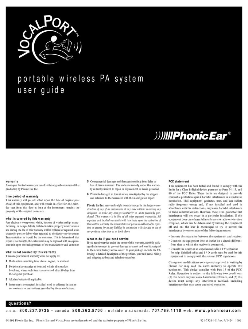 Phonic Ear VOCALPORT Series user guide