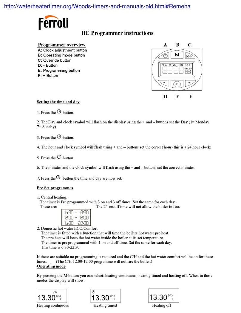 Ferroli HE instructions