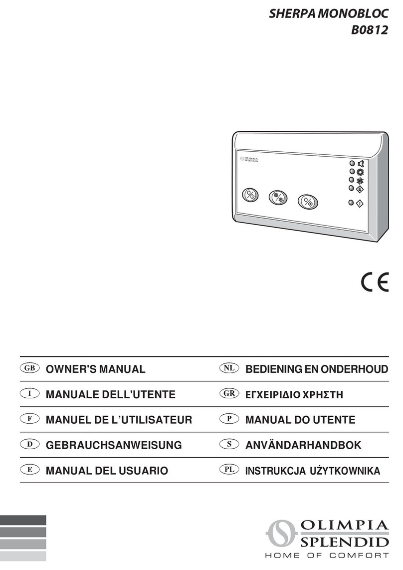 Olimpia splendid SHERPA MONOBLOC B0812 owner's manual