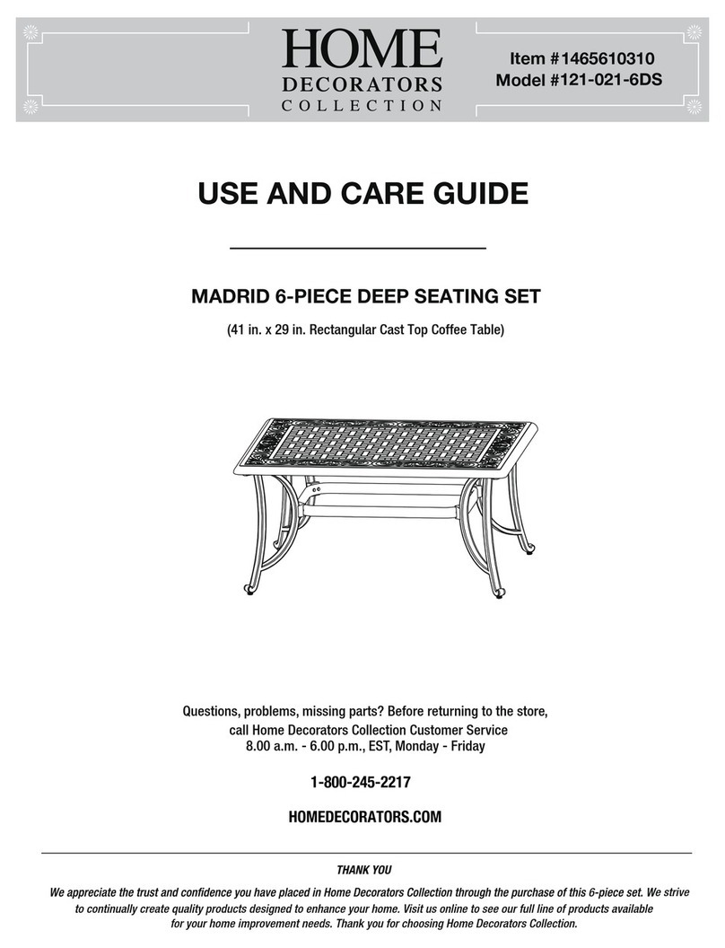 Home Decorators 121-021-6DS Use and care guide