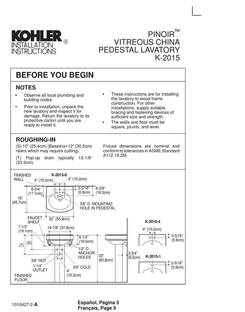 Kohler PINOIR K-2015 User manual
