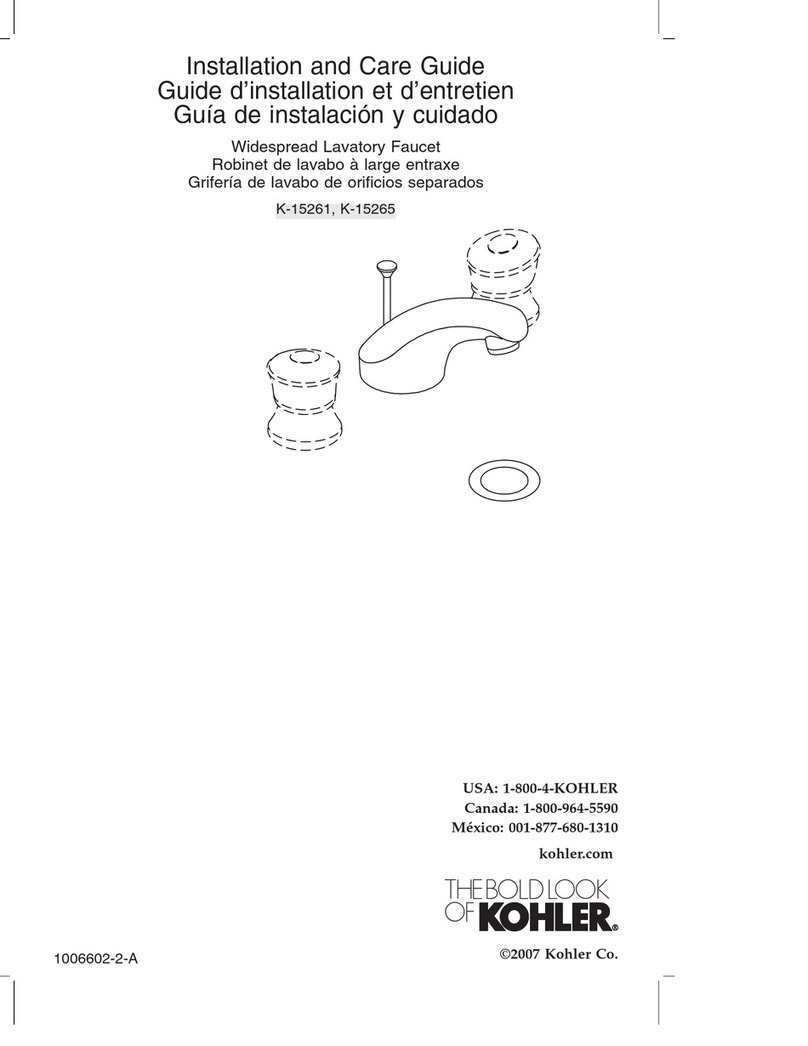 Kohler K-15261 Installation and care guide