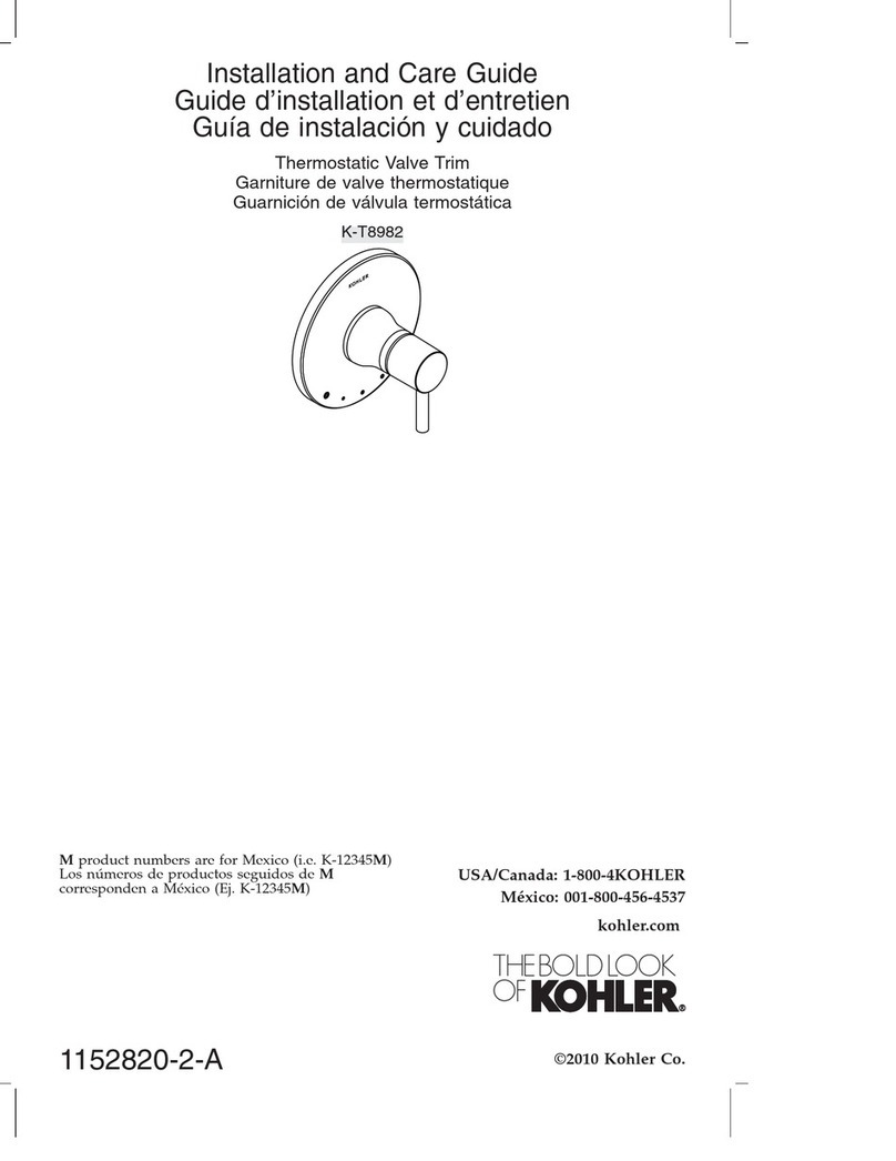 Kohler K-T8982 Installation and care guide