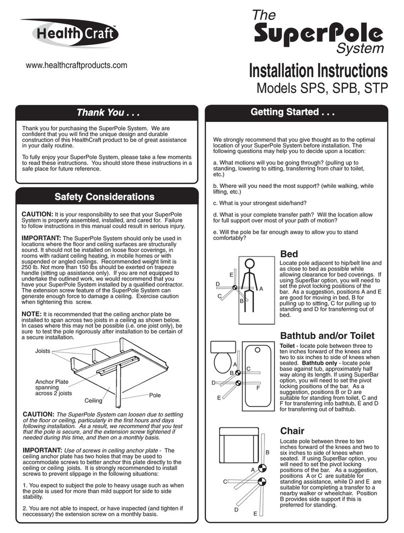 Healthcraft SP-S installation instructions Healthcraft SP-S installation instructions