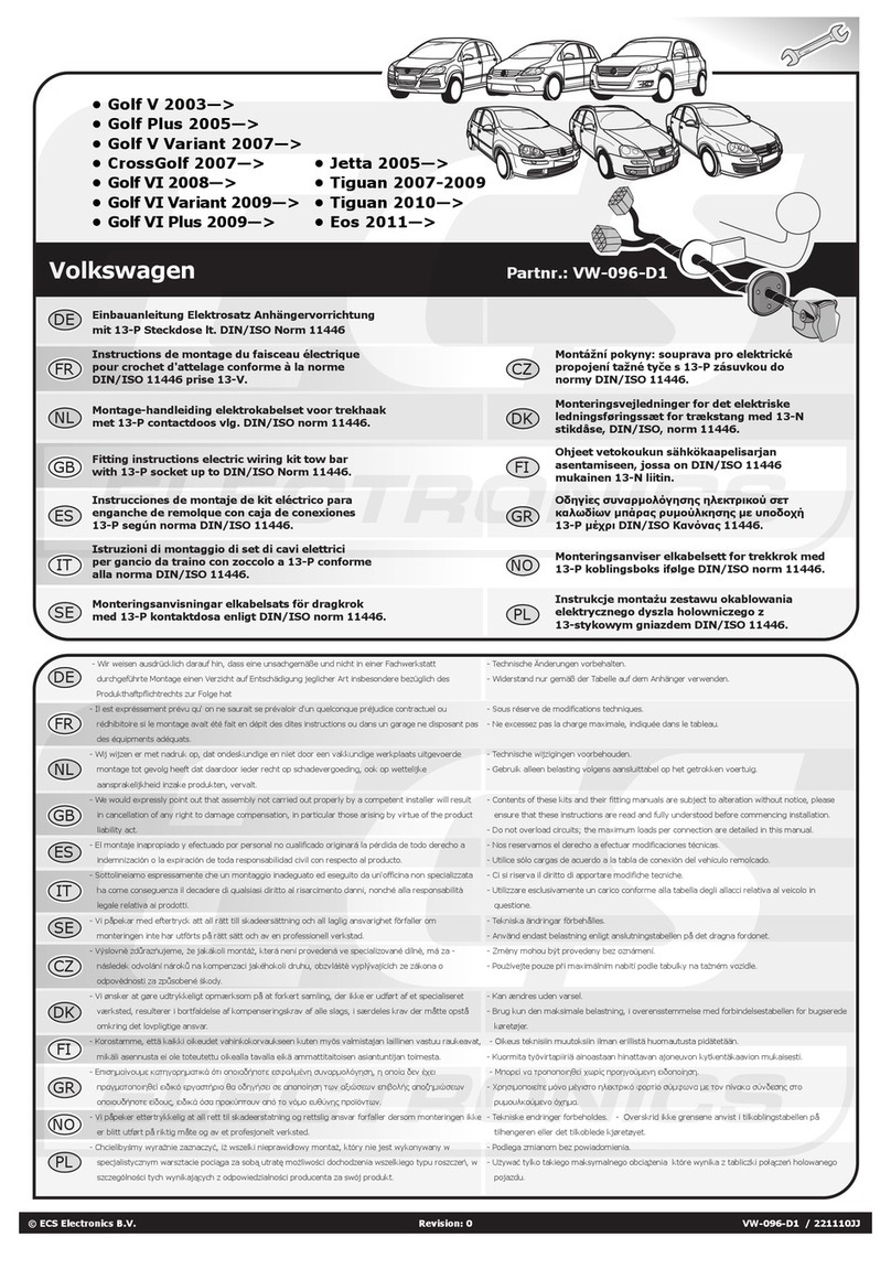 ECS Electronics VW-096-D1 Fitting instructions