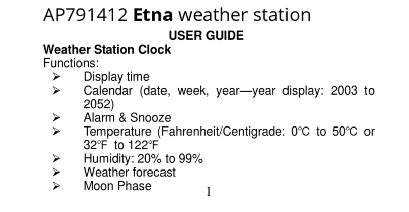 ETNA AP791412 user guide